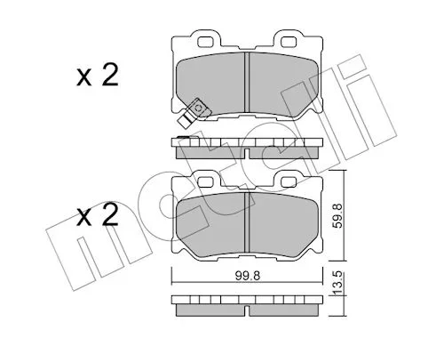 Sada brzdových destiček, kotoučová brzda METELLI 22-1030-0