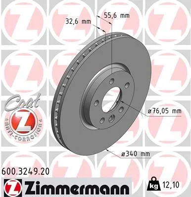 Brzdový kotouč ZIMMERMANN 600.3249.20