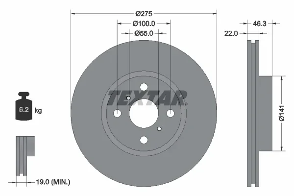 Brzdový kotouč TEXTAR 92156200