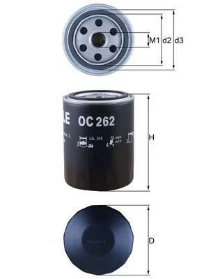 Olejový filtr MAHLE OC262 Olejový filtr MAHLE OC262