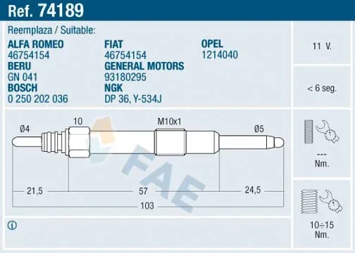Zhavici svicka FAE 74189