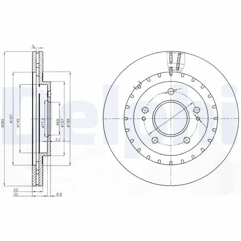 Brzdový kotouč DELPHI BG3814 – OE MR334996