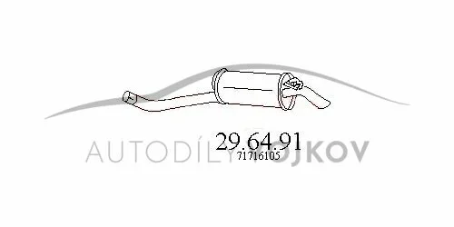 Díl výfuku zadní v:6197 Díl výfuku zadní v:6197