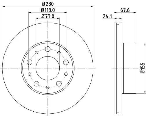 Brzdový kotouč HELLA 8DD355127-811