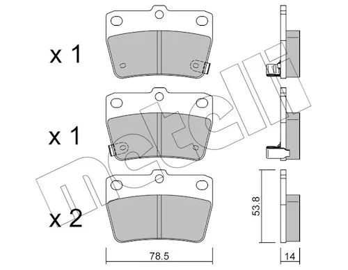 Sada brzdových destiček, kotoučová brzda METELLI 22-0431-0