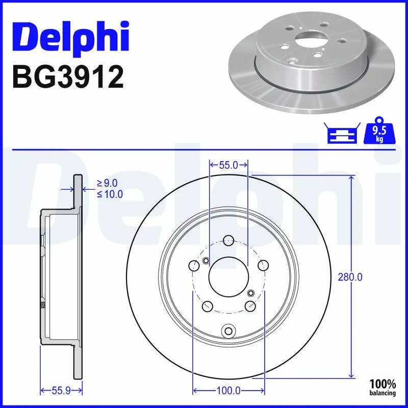 Brzdový kotouč DELPHI BG3912