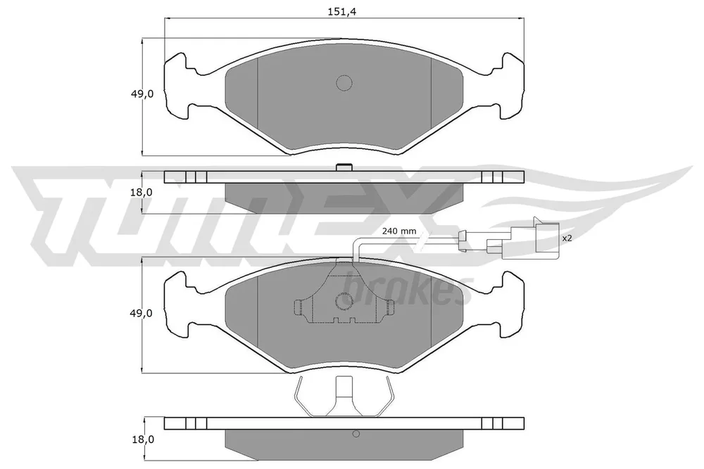 Sada brzdových destiček, kotoučová brzda Tomex Brakes TX10-791