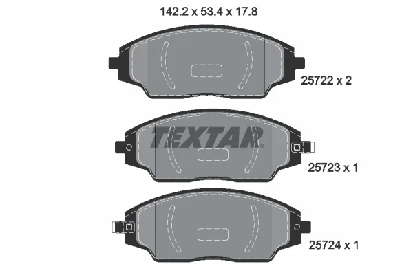 Sada brzdových destiček, kotoučová brzda TEXTAR 2572201