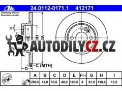 AT 412171 P/L brzdový kotouč ATE