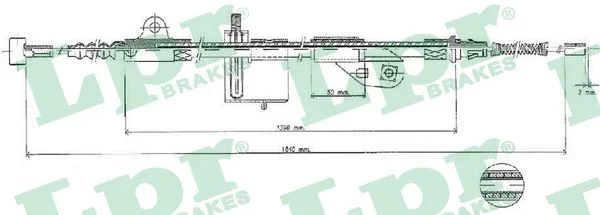 Tažné lanko, parkovací brzda LPR C0502B – OE 365302F000