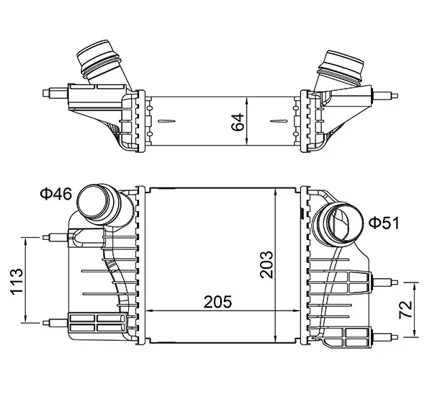CHLADIČ VZDUCHU NISSAN NOTE 13- HART 630306 – OE 144613VD0A