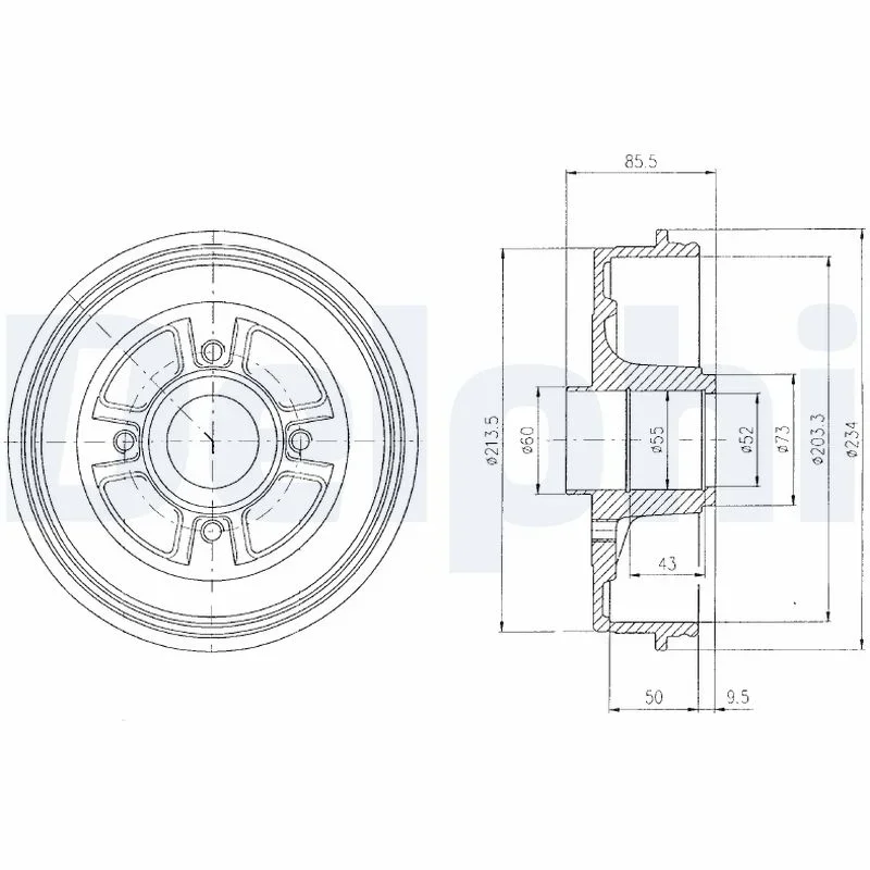 Brzdový buben DELPHI BF380 – OE 7700840711