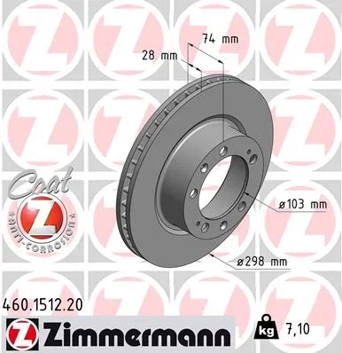 Brzdový kotouč ZIMMERMANN 460.1512.20