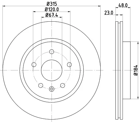 Brzdový kotouč HELLA 8DD355129-101