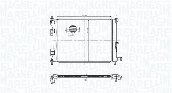 Chladič, chlazení motoru MAGNETI MARELLI 350213179500 Chladič, chlazení motoru MAGNETI MARELLI 350213179500