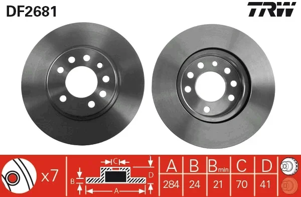 Brzdový kotouč TRW DF2681
