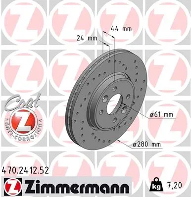 Brzdový kotouč ZIMMERMANN 470.2412.52
