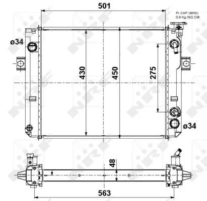 Chladič, chlazení motoru NRF 52296A