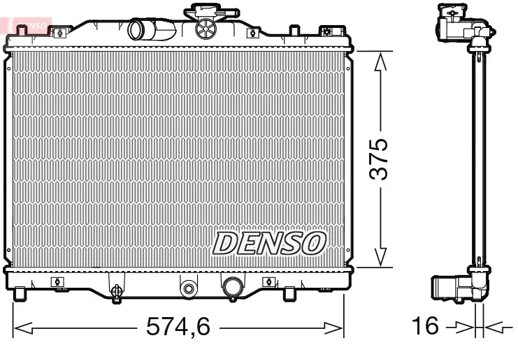 Chladič, chlazení motoru DENSO DRM44043 Chladič, chlazení motoru DENSO DRM44043