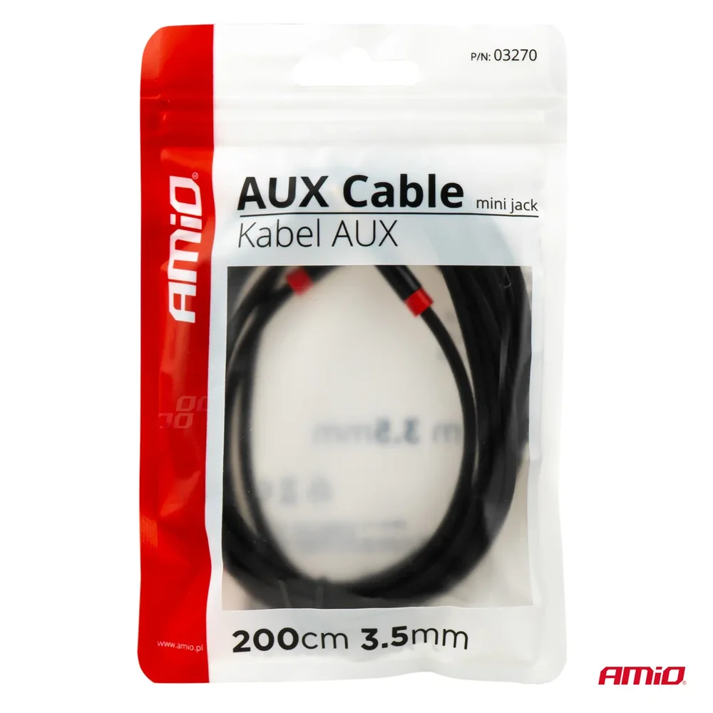 KABEL AUX MINI JACK 3,5MM OPLOT 200CM AMIO 03270 - Obrázek 5