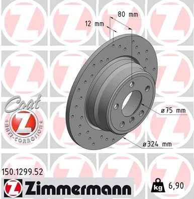 Brzdový kotouč ZIMMERMANN 150.1299.52
