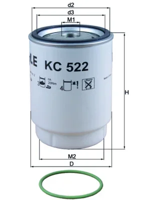Palivový filtr MAHLE KC522D