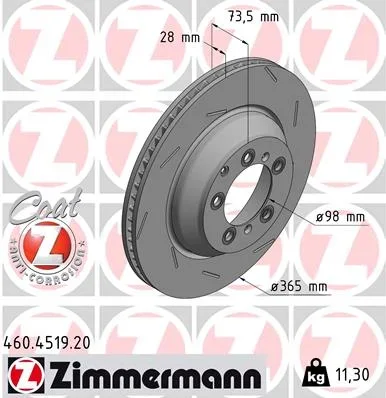 Brzdový kotouč ZIMMERMANN 460.4519.20 – OE 971615602J