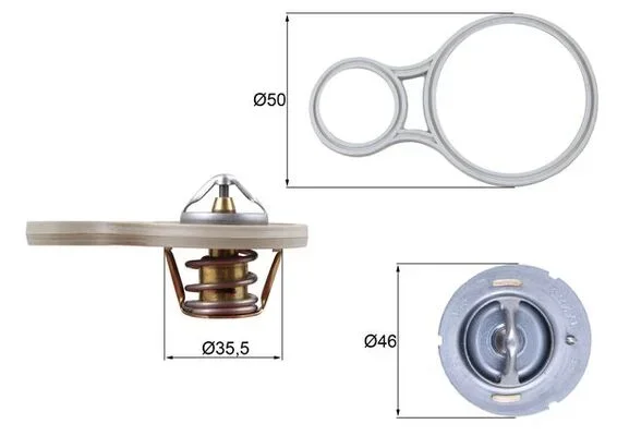 Termostat, chladivo MAHLE TX25591