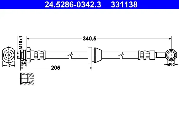 Brzdová hadice ATE 24.5286-0342.3 – OE 96534545 Brzdová hadice ATE 24.5286-0342.3 – OE 96534545