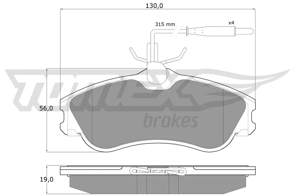 Sada brzdových destiček, kotoučová brzda Tomex Brakes TX11-12