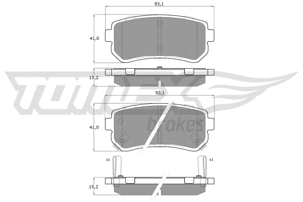 Sada brzdových destiček, kotoučová brzda Tomex Brakes TX16-28