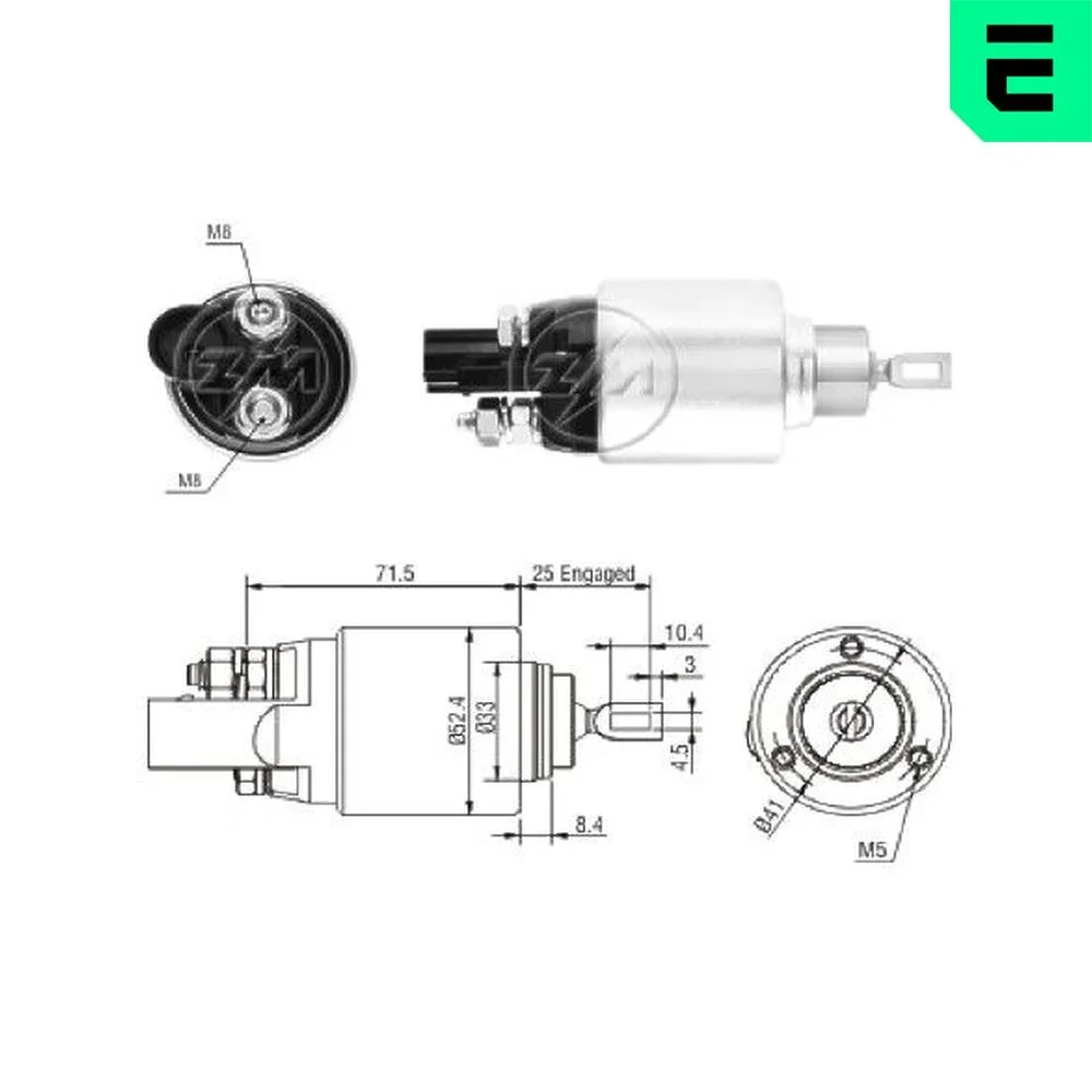 Elektromagnetický spínač, startér ERA ZM8381 Elektromagnetický spínač, startér ERA ZM8381