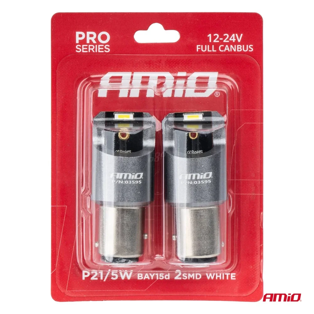 LED žárovky FULL CANBUS PRO BAY15D P21/5W 2x1860SMD bílé 12V 24V AMIO-03595 - Obrázek 4