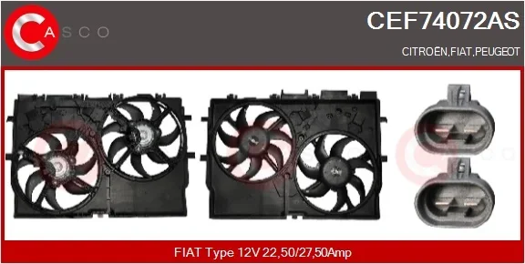 Elektromotor, větrák chladiče CASCO CEF74072AS Elektromotor, větrák chladiče CASCO CEF74072AS