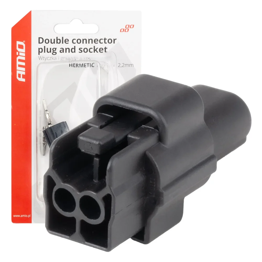 Sada elektrických konektorů vodotěsných 2 PIN 2,2 mm AMiO-04346