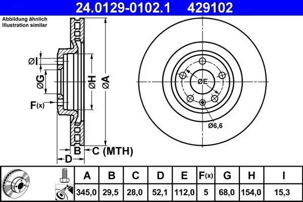 Brzdový kotouč ATE 24.0129-0102.1