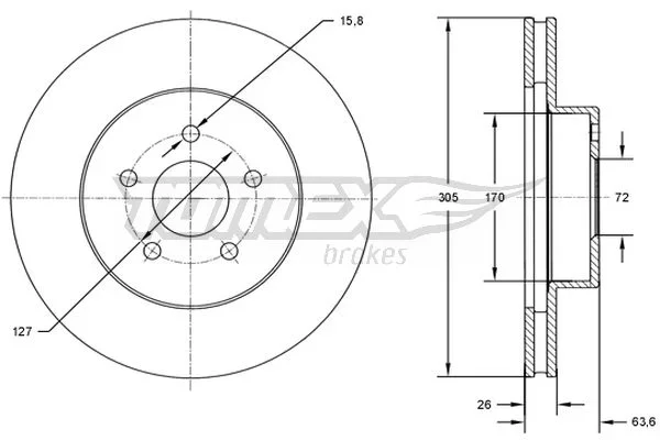 Brzdový kotouč Tomex Brakes TX72-23 – OE 52098672