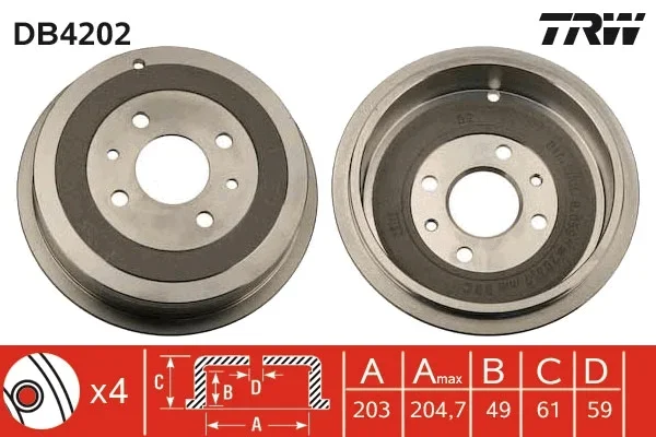 Brzdový buben TRW DB4202