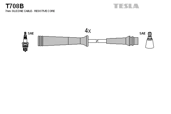 Sada kabelů pro zapalování TESLA T708B – OE 7700866923