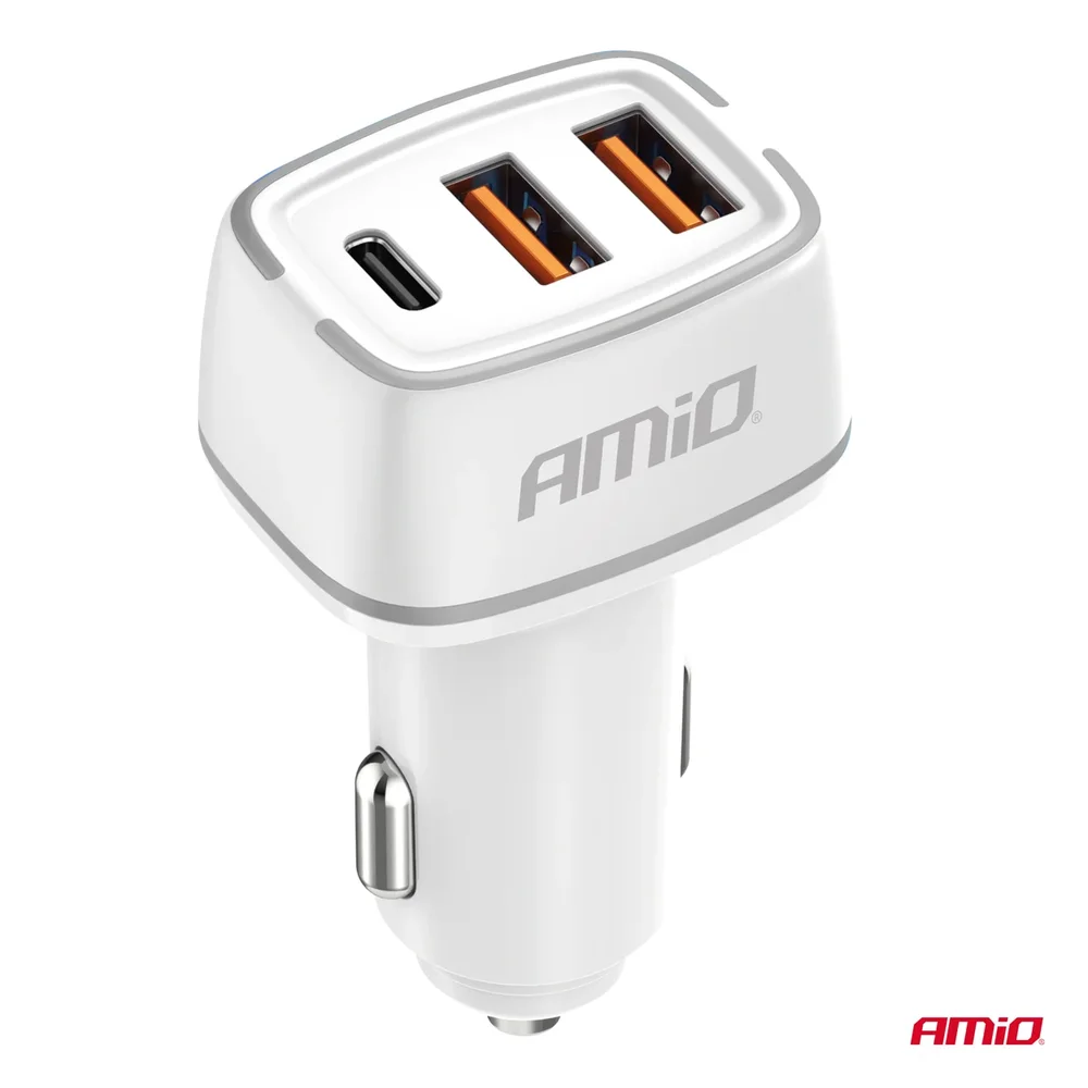 Nabíječka do auta 2x USB-A + USB-C 32W 12/24V AMiO-03890 - Obrázek 2