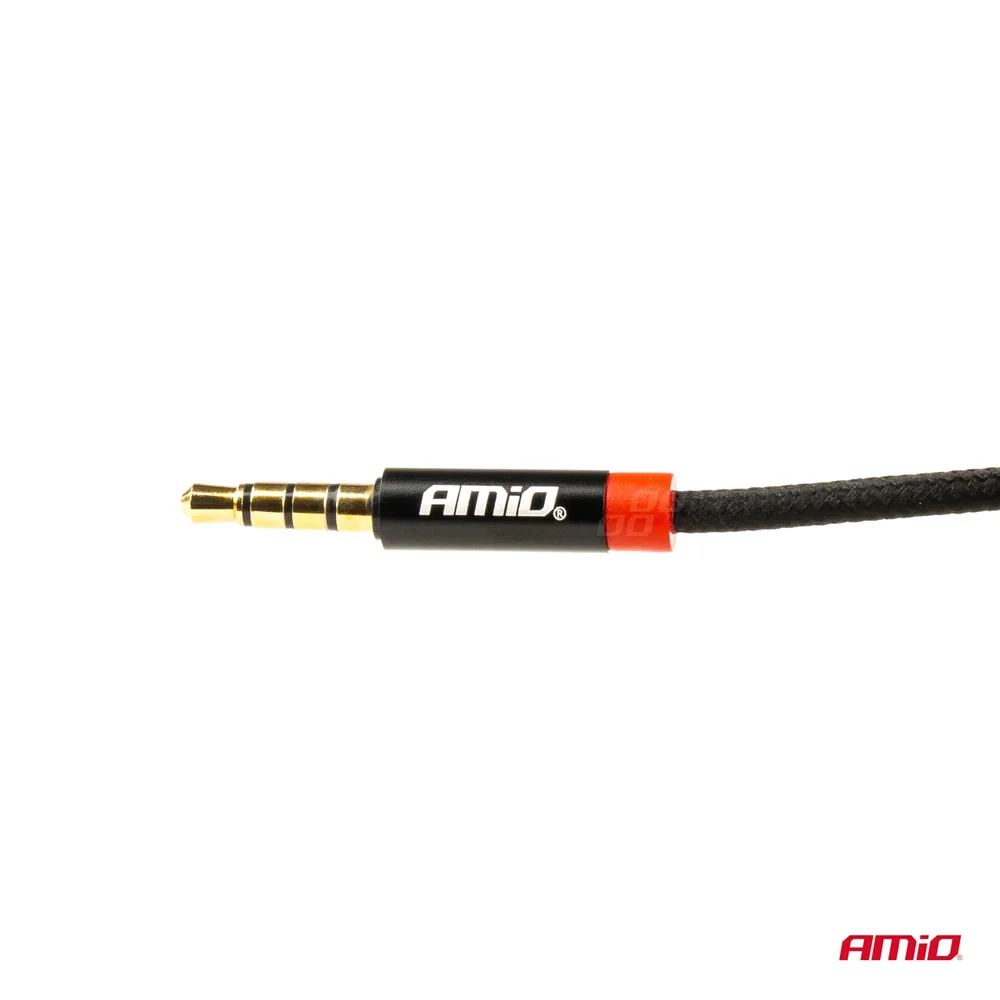 KABEL AUX MINI JACK 3,5MM OPLOT 200CM AMIO 03270 - Obrázek 3