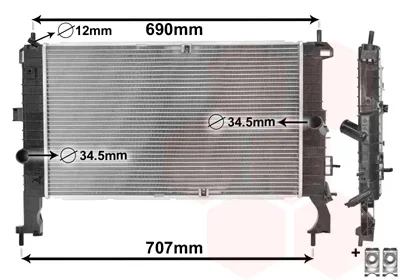 Chladič, chlazení motoru VAN WEZEL 37002346 Chladič, chlazení motoru VAN WEZEL 37002346