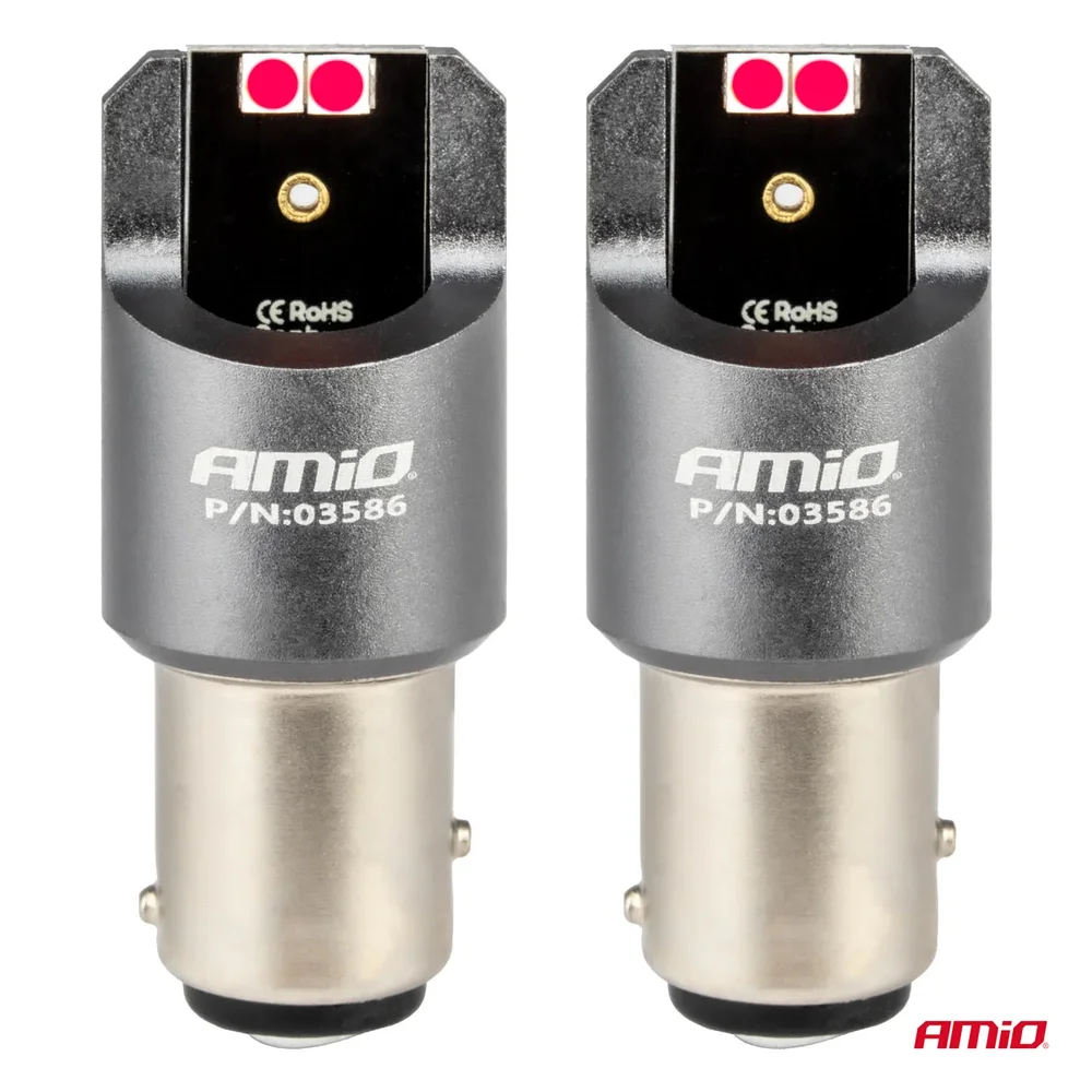 LED CANBUS PRO series BAY15D P21/5W 4x3030 SMD Red 12/24V AMIO-03586 - Obrázek 2