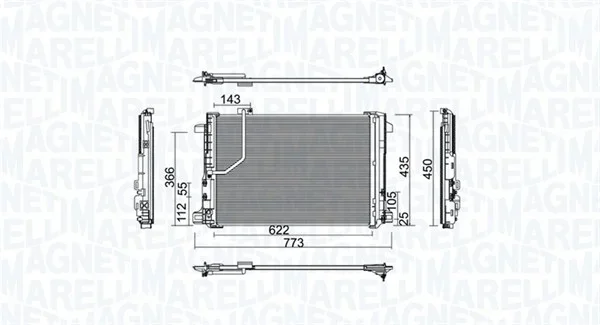 Kondenzátor, klimatizace MAGNETI MARELLI 350203755000